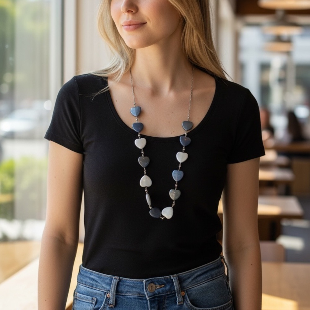 Elegant Blue and White Necklace